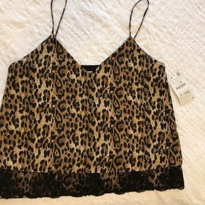 New/ Never Used Zara Basic Leopard Print Top